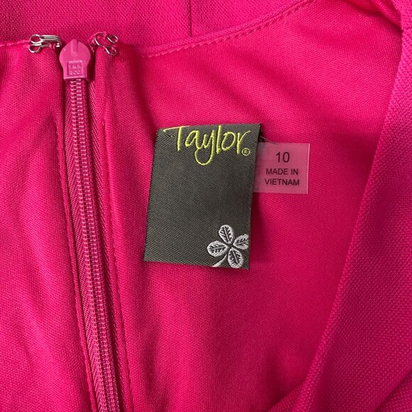 Taylor Sleeveless Hot Pink Ruched Sheath Dress Knee-Length Womens‎ Elegant 10 - Picture 8 of 8